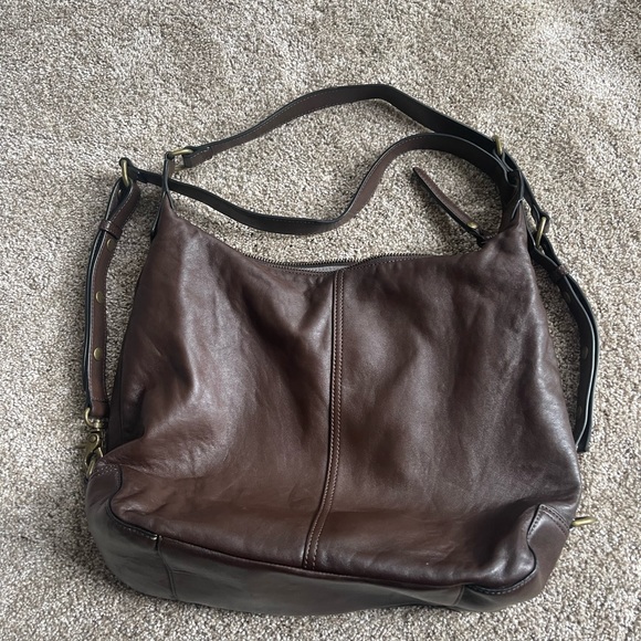 EUC Frye Gia Convertible Backpack genuine leather dark brown coffee espresso - Picture 3 of 8